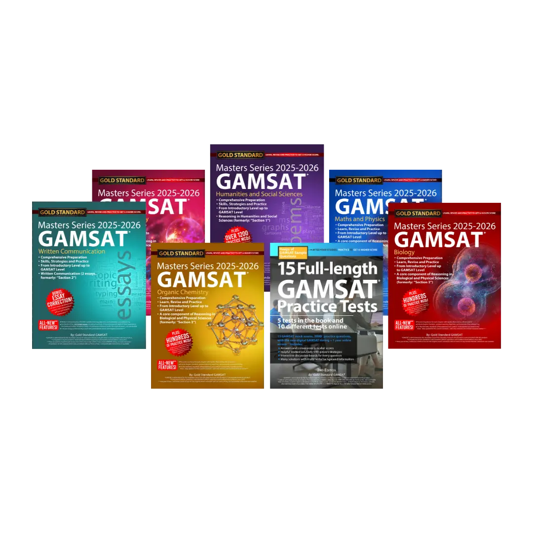 GAMSAT Masters Series Textbooks - All 6 GAMSAT Preparation Books plus the 15-exam HEAPS book